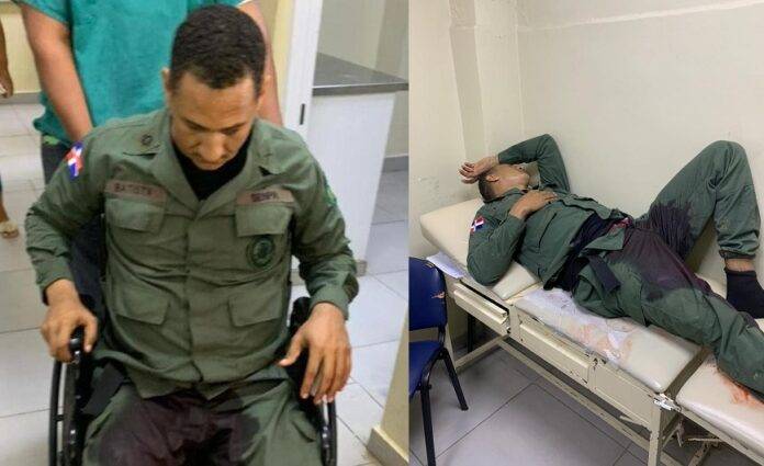 Delincuentes que sacaban materiales del río Haina atacaron a tiros a agentes del SENPA; teniente coronel fue herido de bala