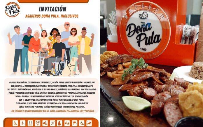 Asadero Doña Pula incorpora menú con braille y personal certificado en lenguaje de señas