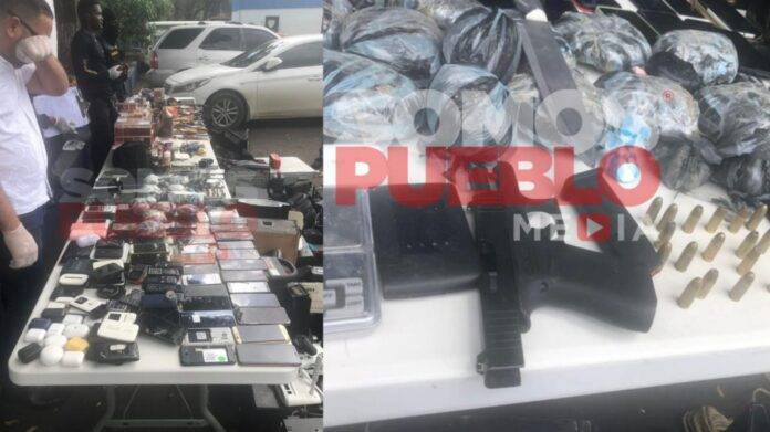 Ocupan pistola Glock, municiones, cocaína, marihuana, bebidas alcohólicas y armas blancas a presos en Cárcel Pública de Baní