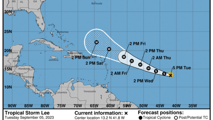 Se forma tormenta tropical Lee y se espera que se intensifique rápidamente a huracán este fin de semana