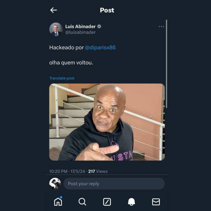 Hackean cuenta de X de Luis Abinader a horas de las elecciones