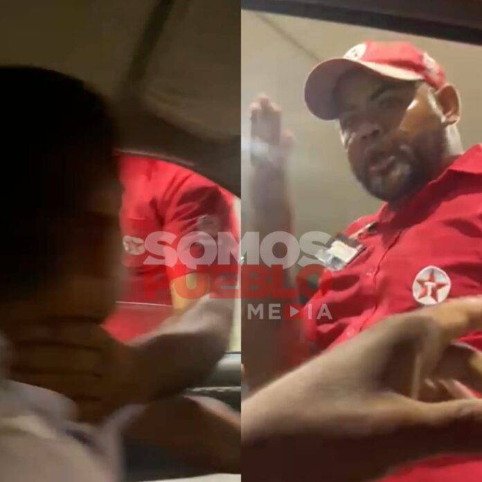 Graban bombero ahorcando cliente en la estación Texaco de la Av. Los Próceres