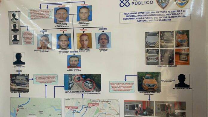 Policía identifica a los responsables del asalto a banco en Santiago
