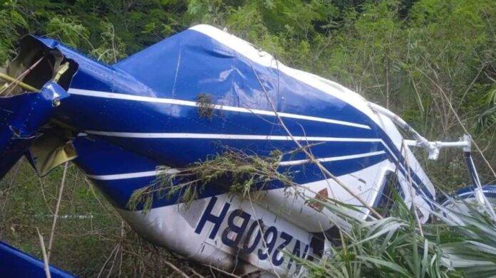 Helicóptero privado se estrella en Monción: piloto y su esposa sobreviven al accidente