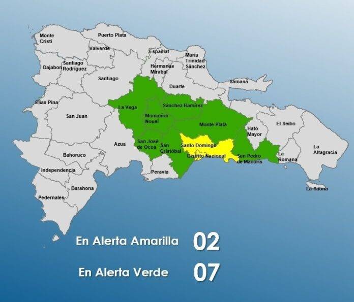 COE emite alerta amarilla para Santo Domingo y Distrito Nacional por onda tropical