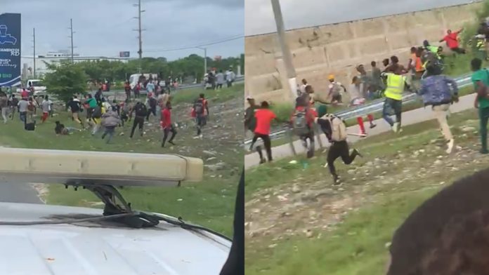 Haitianos ilegales enfrentan autoridades durante operativo migratorio en Bávaro-Punta Cana