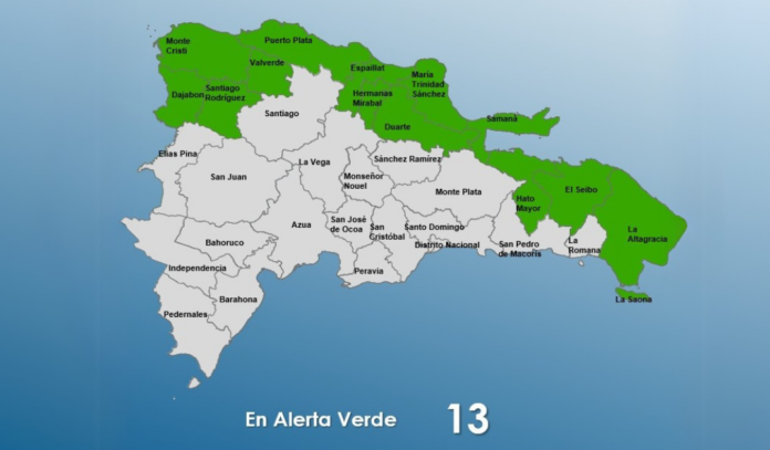 COE emite alerta verde para 13 provincias por lluvias asociadas a vaguada