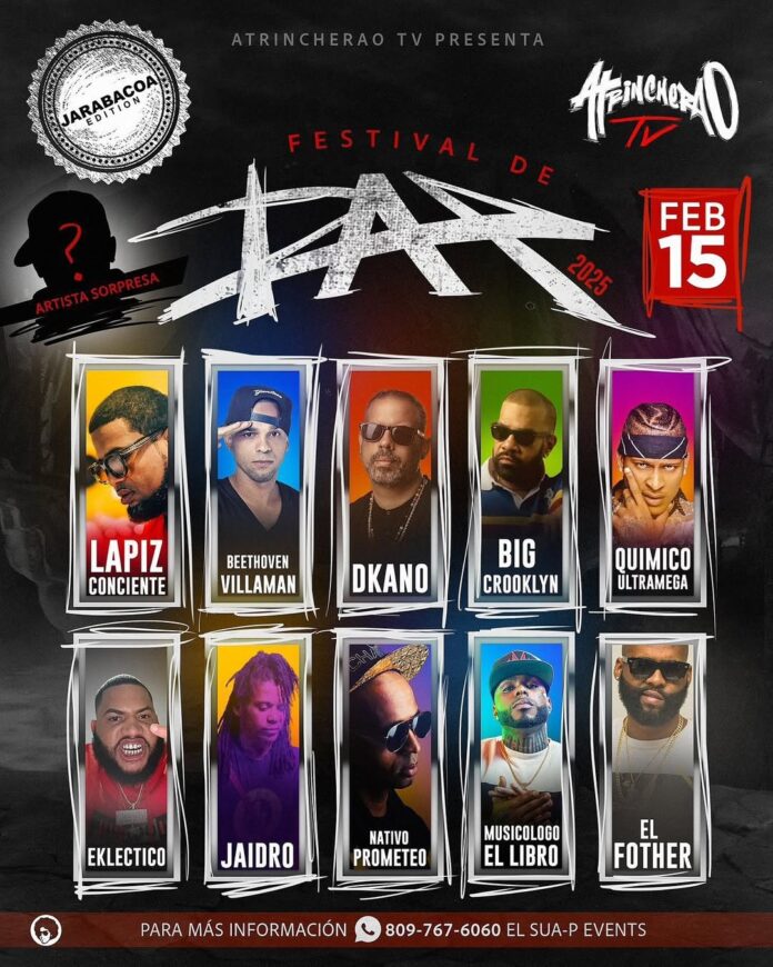 Festival de Rap 2025 atrinchera a Jarabacoa el próximo 15 de febrero