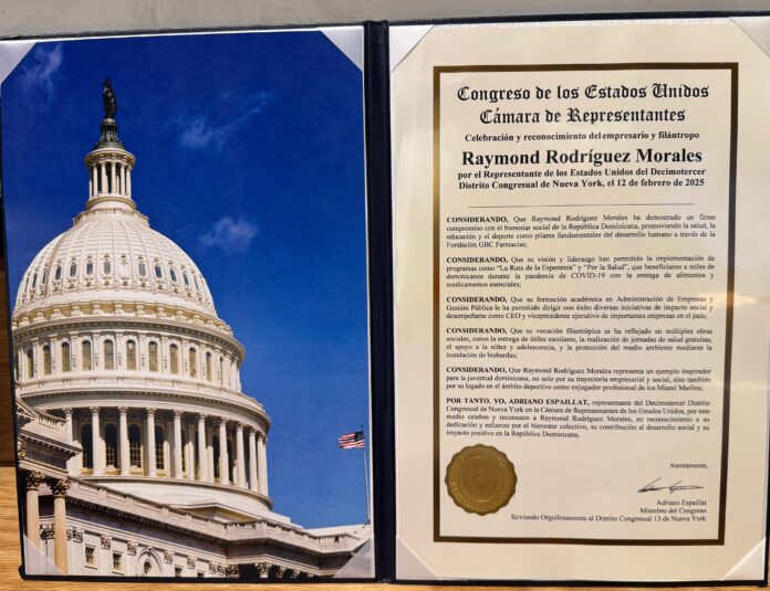 Congreso de EE.UU y Asamblea Estatal de Nueva York reconocen al presidente de Fundación GBC Raymond Rodríguez por sus aportes sociales