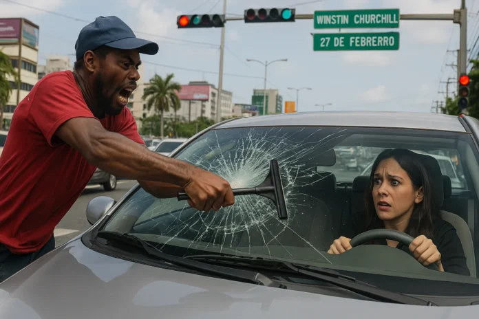 Mujer denuncia agresión de limpia vidrios en la avenida Winston Churchill
