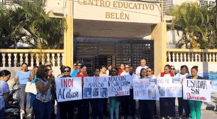 Padres del Colegio Belén denuncian bloqueos, caos vial y tanque de gas junto al plantel