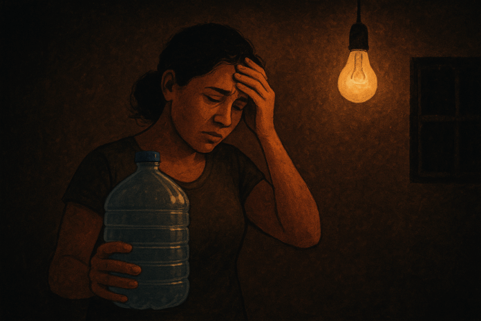 Los Alcarrizos: entre apagones y escasez de agua, residentes al borde del colapso.