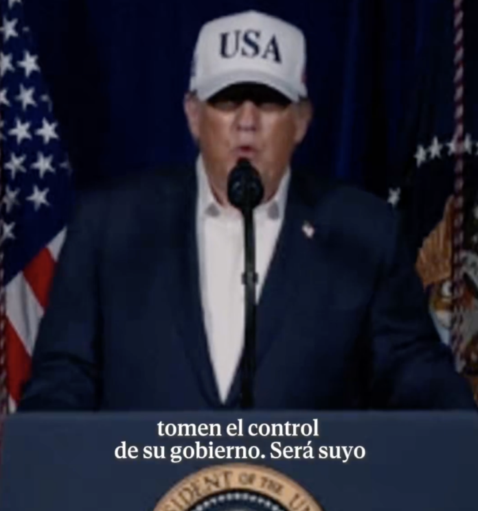 Trump anima a los iraníes a tomar el control de su gobierno