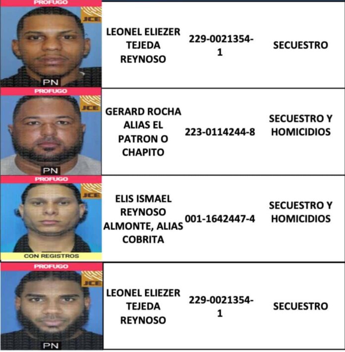 Policía Nacional busca a cuatro peligrosos prófugos vinculados a secuestros y sicariato