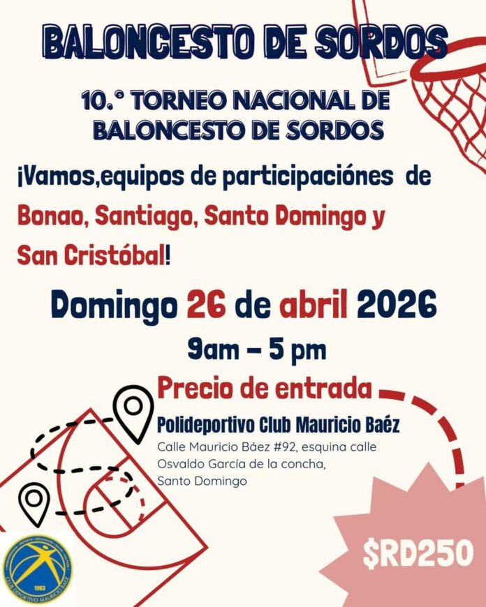 ADEDOSO anuncia la celebración del 10mo Torneo Nacional de Baloncesto de Sordos