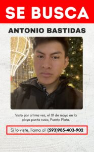 Familia ecuatoriana pide ayuda para localizar a joven desaparecido tras naufragio en Punta Rucia, Puerto Plata